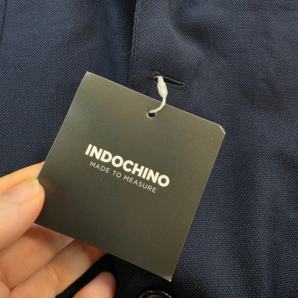 Indochino Mens Navy Blue Wool Blazer Sport Coat Jacket Yaletown 50 Men's size 41